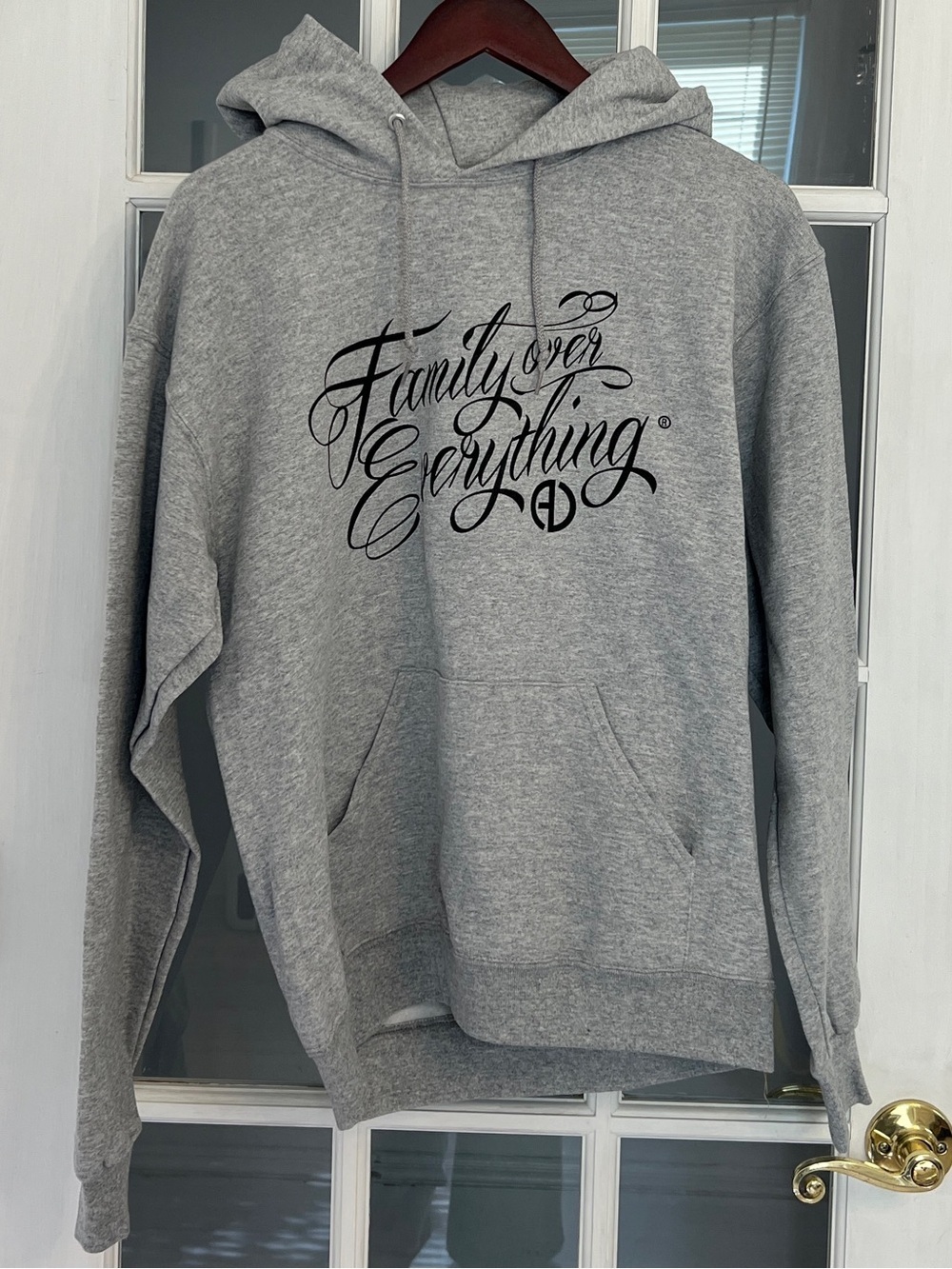 Women's Gray Family Over Everything Pullover Hoodie Size M NEW